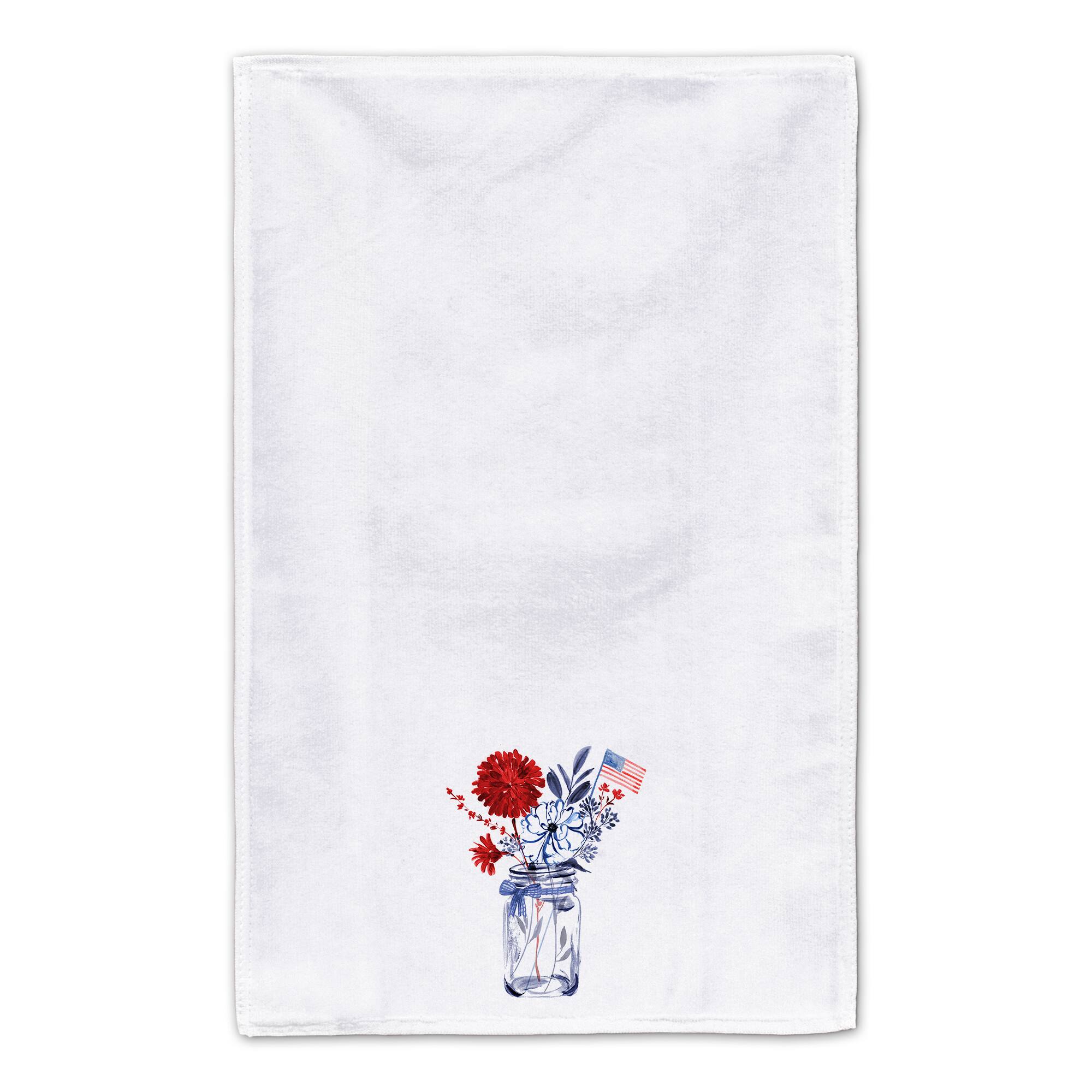 Mason Jar Patriotic Florals Tea Towel Set